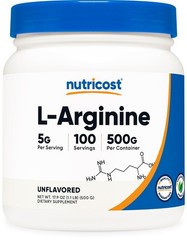 Pure L-Arginine Powder 500g – 5000mg Per Serving, 100 Servings, Muscle Support