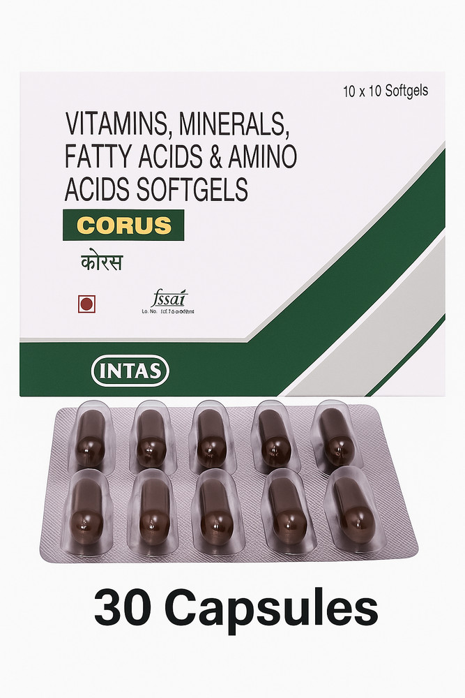 Charak Corus Soft Gelatin Capsules – ( 30 Caps ) for General Health & Well‑Being