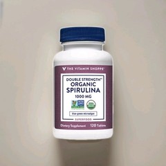 Double Strength Organic Spirulina Microalgae Superfood 1,000MG BB 120 Tabs 12/27