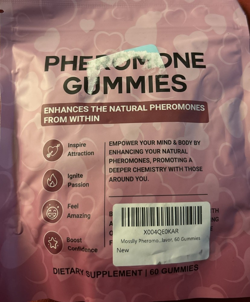 Pheromone Gummies Natural Formulation L-Arginine/Slippery Elm 60 Pc Exp 6/2027