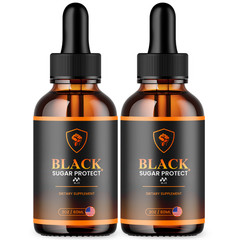(2 Pack) Black Sugar Protect Drops Advance Blood Support Formula 60 Servings