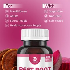 Beet Root Capsules 24000mg with Grape Seed Extract, 90 Rapid Release Capsules