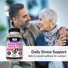 Myo & D-Chiro Inositol Plus 60ct, Women Hormone Support, Manage Stress