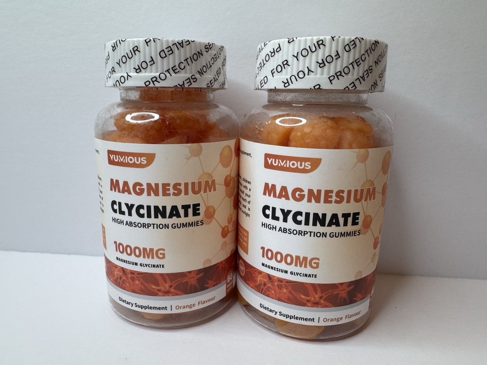 [2 Pack] Yumious Magnesium Clycinate High Absorption Gummies, Exp 12/26