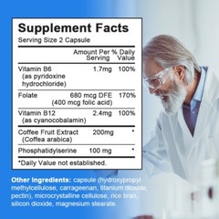 Brain Booster Nootropic Supplement Support Focus Energy Memory & Clarity 60 Caps