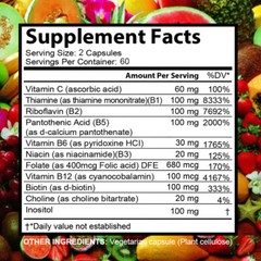Balincer Vitamin B Complex , 30-120 Capsules with Vitamin C – High Potency