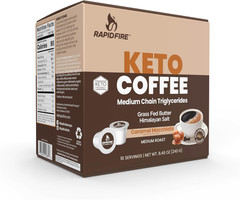 Rapidfire Caramel Macchiato Ketogenic High Performance Keto Coffee Pods, Support