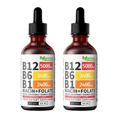 B6 IN-1 Vitamin B Complex B12 Sublingual Liquid Drops 5- B1 + Niacin & Folate US