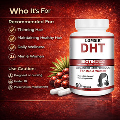 DHT Blocker Supplement – 5000mcg Biotin Advanced Hair Vitamin – 60 Capsules