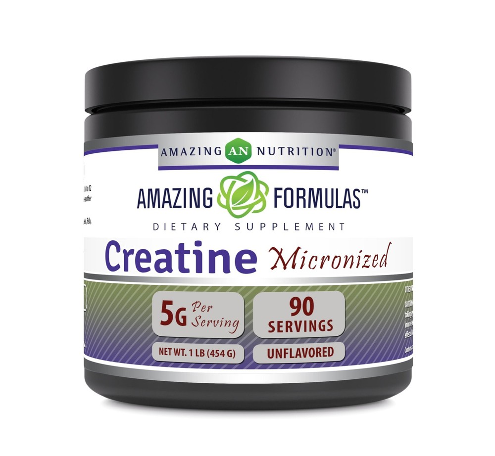 Micronized Creatine Monohydrate 5000mg Non-GMO Gluten Free 1 Pound Supplement