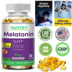 Melatonin 10 Mg, 30/60/120 Capsules – 10 Mg Per Serving, Non-GMO, Free Shipping