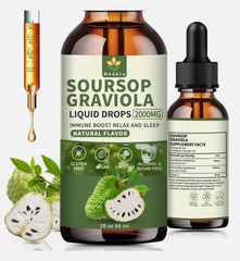 Soursop Bitters Liquid multivitami Drops,Pure 2 Fl Oz Green