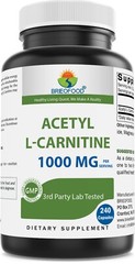 Brieofood Acetyl L-Carnitine 1000 mg Per Serving- 240 Capsules. Gluten-Free