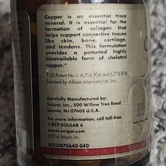 Solgar Chelated Copper 100 Tablets Exp. 2028