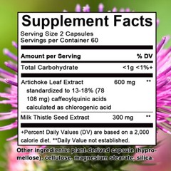 Artichoke Extract 600mg | 30/60/120caps|Non-Gmo & Gluten Free Supports Digestion