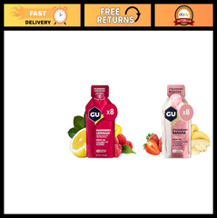 Energy Gel Pack – 8 Count, Vegan, Gluten-Free, Raspberry Lemonade & Strawberry B