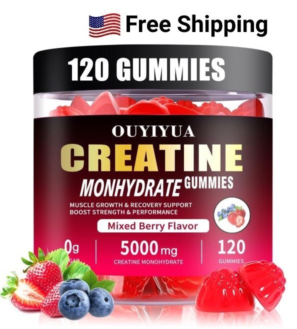 OUYIYUA Creatine Monohydrate Gummies 5000mg for Men & Women – Sugar Free