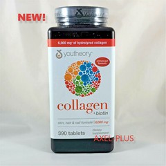 Youtheory Collagen + Biotin (390) tablets Type 1,2,3 NEW!