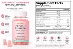 Fertility Gummies Ovulation Egg Quality Hormone Support Peach 60 Gummies