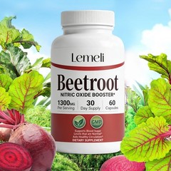 Lemeli Beetroot Capsules Extract 1300mg Pure Non-GMO & Gluten Free Beet Root