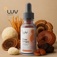 LUV Flow Drops®: Adaptogen Mushroom Blend for Mental Clarity & Energy, Vegan Ket