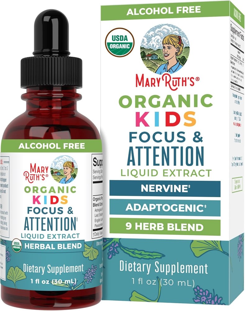 MARYRUTH’S Kids Focus & Attention Drops | USDA Organic Drops