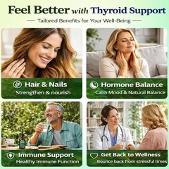 Thyroid Support Supplement Metabolism Booster, Energy, Brain Fog & Thinning Hair