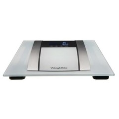 WeighRite TRU Tempered Glass LCD White Back Lit 7-in-1 Body Fat Bath Scale