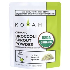 KOYAH – Organic USA Broccoli Sprout Powder 1 Scoop = 1/4 Cup Sprouts 36 Servi…
