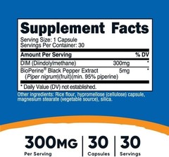 Nutricost DIM Diindolylmethane 300MG, 30 Capsules – Exp 02/28+