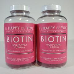 2x Be Happy Be You Biotin High Potency Healthy Hair & Nails 120 Gummies 02/2026