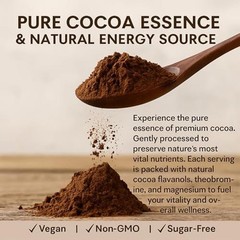 200g elevated Flavanol Cocoa Powder – Non-GMO, Sugar-Free, 7.05oz, Magnesium …
