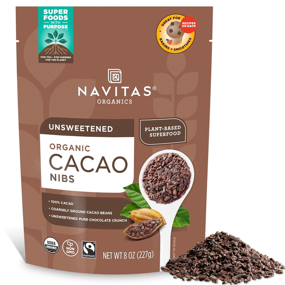 Cacao Nibs – Unsweetened Dark Chocolate Crunch – Antioxidants, Minerals, Fiber –