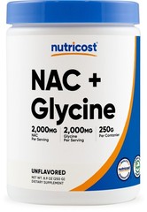 Nutricost NAC + Glycine Powder (250 Grams) Unflavored – Vegan, 62 Servings