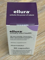 Ellura 36mg Bioactive PACs Cranberry Extract for UTI Support 90 Cap. Exp 2027/11
