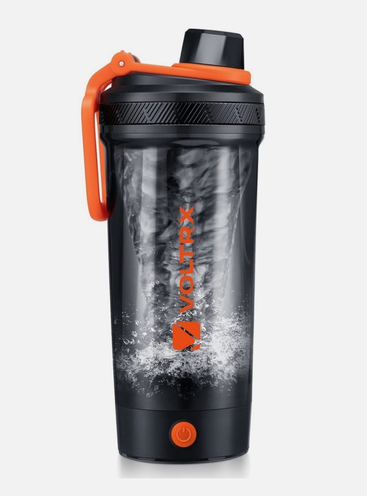 VOLTRX Electric Protein Shaker Bottle – USB Rechargeable Mixer 22oz, orange