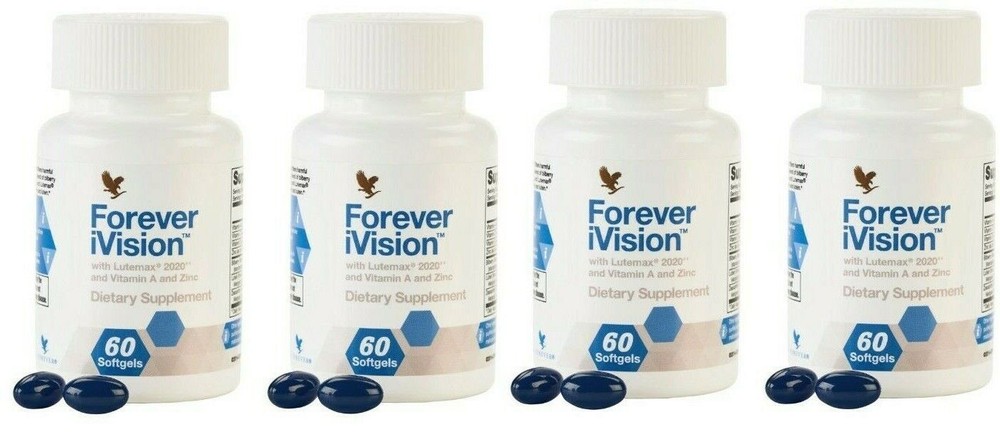 4 bottles Forever iVision (60 softgel)- complete eye support for digital age NEW