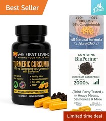 High-Potency 1000 mg Turmeric Curcumin with BioPerine for Optimal Absorption