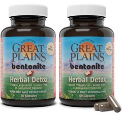 Yerba Prima Bentonite Clay Plus Herbal Detox, 60 Veggie Capsules Pack of 2 – …
