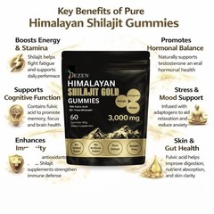 Organic Himalayan Shilajit Gummies 3000mg for Energy & Wellness Supplements