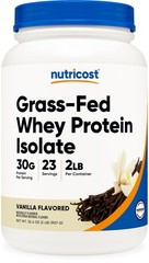 Nutricost Grass-Fed Whey Protein Isolate (Vanilla) 2LBS – Non-GMO, Gluten Free