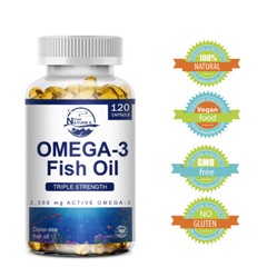 3600mg Omega 3 Fish Oil Capsules 3x Strength EPA & DHA, Highest Potency 120Caps