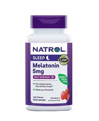 Natrol Melatonin 5mg Fast Dissolve- 250ct Strawberry Tablets ~ 1-5 btls