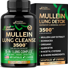 Mullein Leaf Extract for Lung Detox 3500 Mg – Echinacea | Oregano | Quercetin |