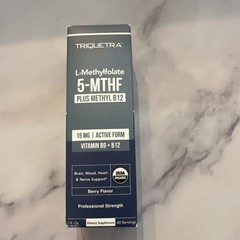 Triquetra 5-MTHF L-Methylfolate + Methyl B12 Liquid 60 Servings Sealed Berry Fla
