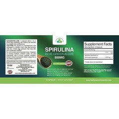 Spirulina 500mg Immune Support & Cholesterol 660 Heart Supplement 60 Capsules