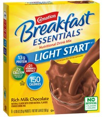 Carnation Breakfast Essentials Light Start Chocolate Drink Mix – 8 Ct -Pack of 8