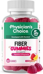 Physician’s Choice Fiber Gummies – Raspberry Lemon – No Sugar Added – 60CT