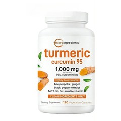 Micro Ingredients Turmeric 1000mg.95% Curcumin with Black Pepper & MCT,120 Caps