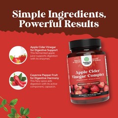 Cleansing Apple Cider Vinegar Capsules – Detox Pills for Gut and Digestion 180ct